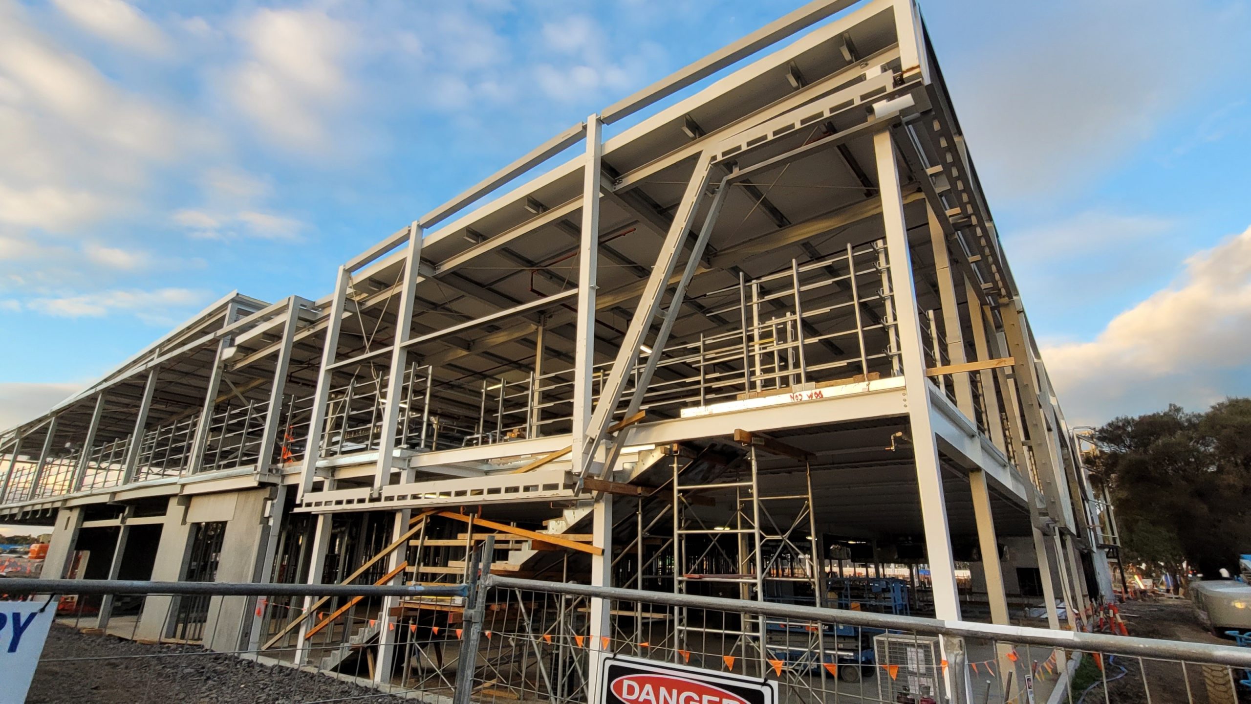 Photo of construction of the south west corner of the Brimbank Aquatic and wellness centre