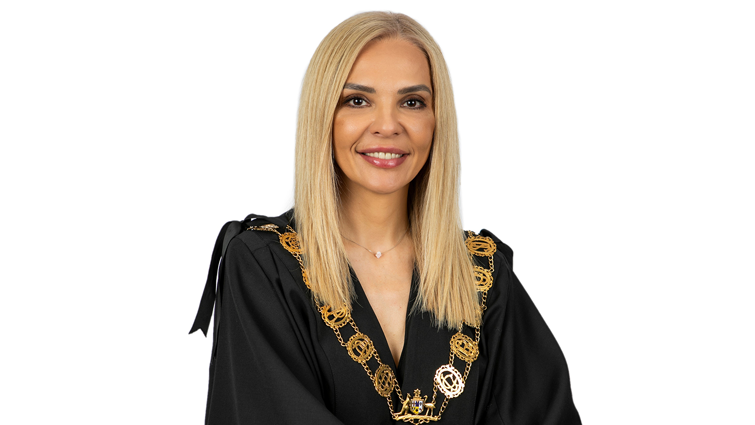 Headshot of Councillor Ranka Rasic mayoral robe and chain