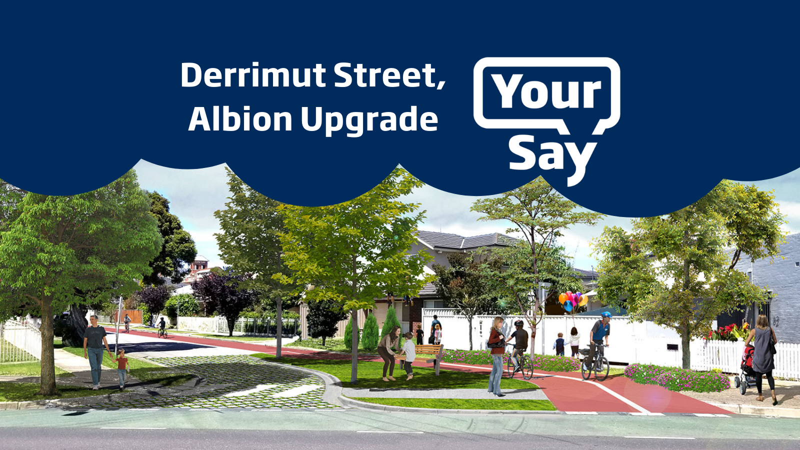 Artists impression of one option for the upgrade of Derrimut Street, Albion