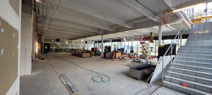 Level 1 gym area under construction at the Brimbank Aquatic and Wellness Centre