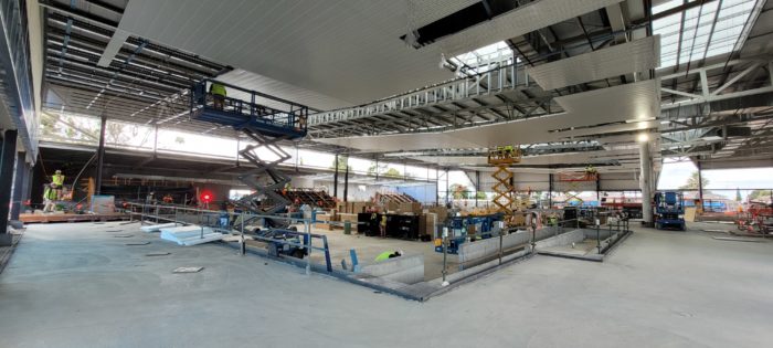 A view of the main pool hall under construction at the Brimbank Aquatic and Wellness Centre