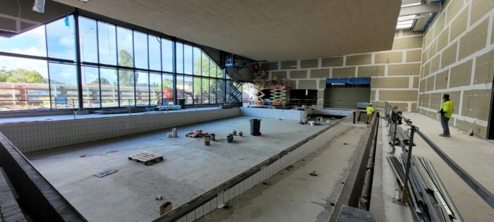 Construction progress on program pool at Brimbank Aquatic and wellness centre